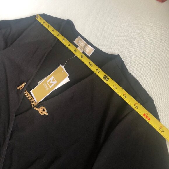 NWT Michael Kors Wrap Long Sleeve Top in Black Size L - Picture 10 of 14